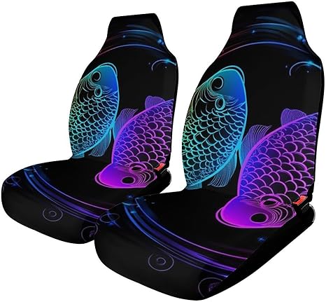 Car Front Seat Covers Set of 2, Constellation Zodiac Sign Pisces Dust Proof Auto Seat Cover Universal Vehicles Bucket Seats Protector for Most Cars - Pisces for men