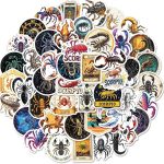 50Pcs Scorpio Zodiac Stickers - Realistic Vinyl Decals for Water Bottles, Laptops & Skateboards | Astrology Gifts for Teens, Horoscope Lovers, Cosmic Decor - Scorpio Sticker for men