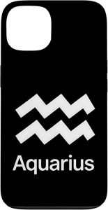 Aquarius Zodiac Minimal Graphic Case for iPhone 13 - Aquarius Phone Case for men
