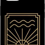 Aquarius Art Deco Zodiac Graphic Case for iPhone 14 - Aquarius Phone Case for men