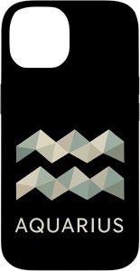 Aquarius Geometric Zodiac Art Case for iPhone 14 - Aquarius Phone Case for men