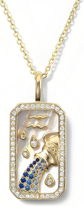 Aquarius/Pisces/Aries/Taurus/Gemini/Cancer/Leo/Virgo/Libra/Scorpio/Sagittarius/Capricorn Gold Brand Necklace Rhinestones Sign of Zodiac Jewelry Gifts for Women - Aries Necklace for men