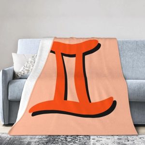 Zodiac Sign Gemini Symbol Throw Blanket Soft Cozy Home Decor Flannel Blankets for Couch Bed Sofa 60"x50" - Gemini Blanket for men