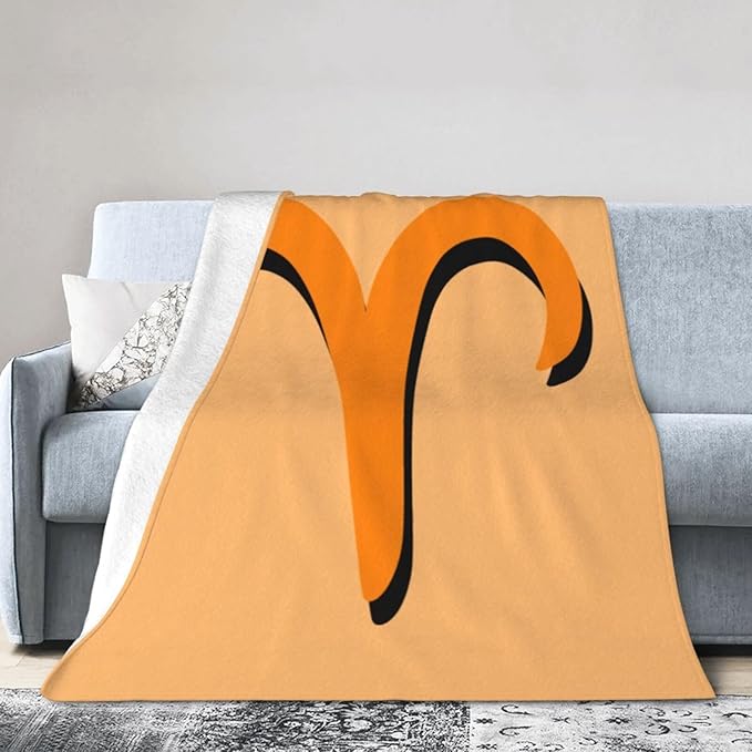 Zodiac Sign Aries Symbol Throw Blanket Soft Cozy Home Decor Flannel Blankets for Couch Bed Sofa 80"x60" - Aries Blanket for men