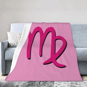 Zodiac Sign Virgo Symbol Throw Blanket Soft Cozy Home Decor Flannel Blankets for Couch Bed Sofa 60"x50" - Virgo Blanket for men