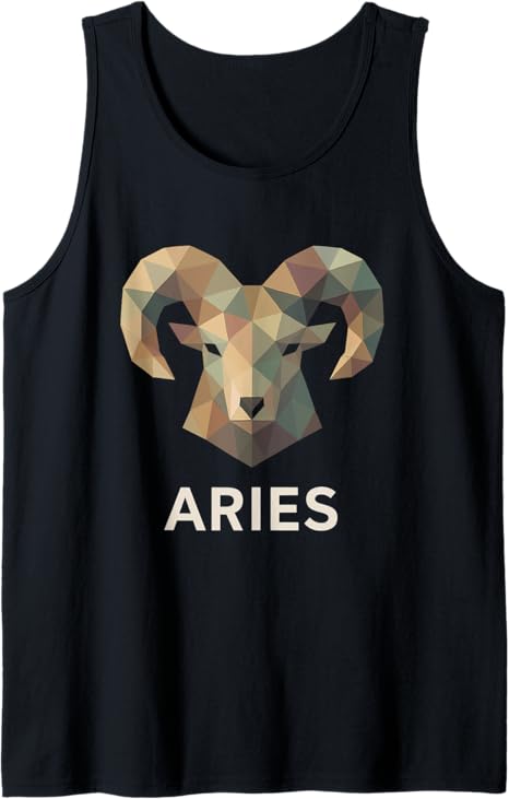 Aries Low Poly Ram Zodiac Art Tank Top - Aries T-Shirt for men