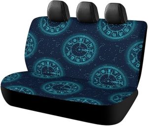 Black and Blue of Zodiac Signs Car Seat Protector Automotive Back Seat Cover Waterproof，Cover for Cars Trucks SUV Black and Blue of Zodiac Signs - Aquarius Car Seat Cover for men