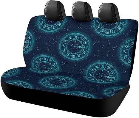 Black and Blue of Zodiac Signs Car Seat Protector Automotive Back Seat Cover Waterproof，Cover for Cars Trucks SUV Black and Blue of Zodiac Signs - Aquarius Car Seat Cover for men