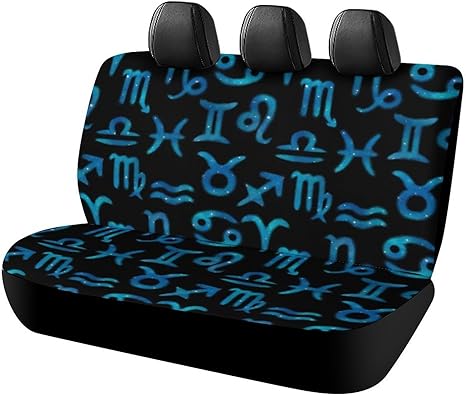 Blue Zodiac Horoskope Signs Car Seat Protector Automotive Back Seat Cover Waterproof，Cover for Cars Trucks SUV Blue Zodiac Horoskope Signs - Aquarius Car Seat Cover for men
