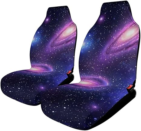 Space Galaxy Constellation Zodiac Star Purple Blue Car Seat Covers Personality Universal Fit Most Bucket Seats, Suvs, Edans, Vehicles, Airbag Compatible - Aquarius Car Seat Cover for men