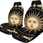Sun Crescent Moon Stars Astrology Tarot Cards Bucket Seat Cover Novelty Universal Car Seat Covers Fit Most Bucket Seats, Suvs, Edans, Vehicles - Aquarius Car Seat Cover for men