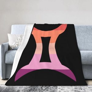 Zodiac Sign Gemini Symbol Throw Blanket Soft Cozy Home Decor Flannel Blankets for Couch Bed Sofa 40"x30" - Gemini Blanket for men