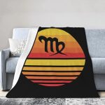 Zodiac Sign Virgo Symbol Throw Blanket Soft Cozy Home Decor Flannel Blankets for Couch Bed Sofa 40"x30" - Virgo Blanket for men