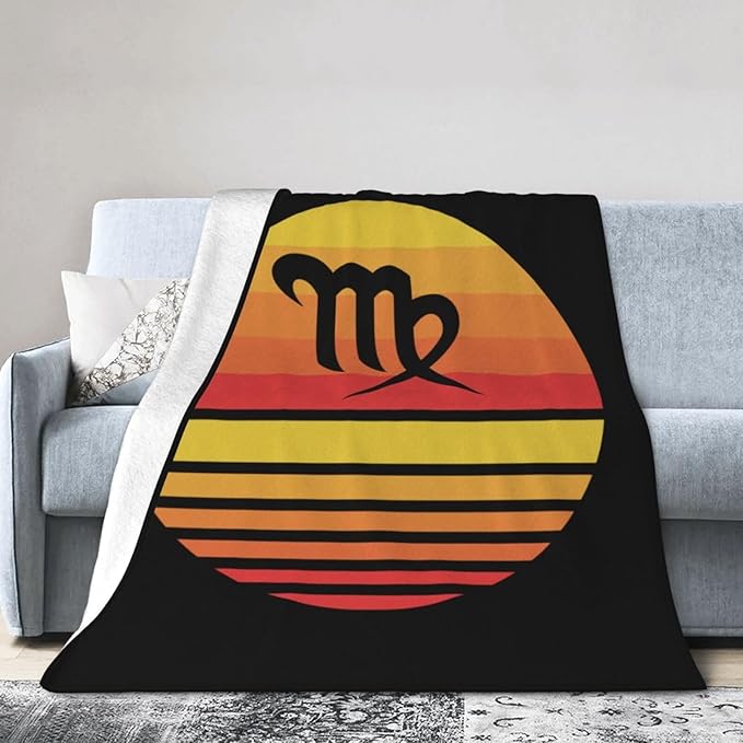 Zodiac Sign Virgo Symbol Throw Blanket Soft Cozy Home Decor Flannel Blankets for Couch Bed Sofa 40"x30" - Virgo Blanket for men