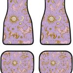 Astrological Zodiac Signs 4-Piece Black All-Season Floor Mats, Universal Trim-to-Fit Custom Auto Mats,Anti-Slip Design - Virgo Car Floor Mat for men