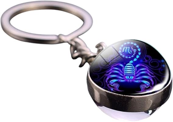 New 2026 12 Zodiac Sign Luminous Keychain Keyring Aries Taurus Gemini Cancer Leo Scorpio Constellation Key Chain Buckle Glowing Gifts Jewelry Fashion Accessories Creative Gift - Aries Keychain for men