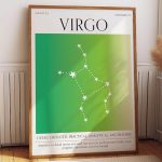 qanesec Virgo Zodiac Aura Gradient Poster Elegant Astrology Wall Art Perfect Home Decor Gift Stylish Sign For A Thoughtful Touch - Virgo Poster for men