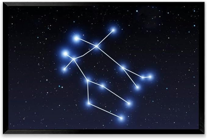 Black Framed Canvas Wall Art Decor for Living Room Bedroom Kitchen Bathroom Office Artwork Painting Gemini constellation starry sky print picture poster 8x12 - Gemini Canvas for men