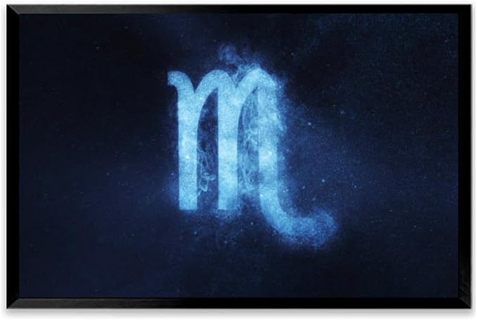 Black Framed Canvas Wall Art Decor for Living Room Bedroom Kitchen Bathroom Office Artwork Painting Scorpio Zodiac Sign Abstract night sky print picture poster 8x12 - Scorpio Canvas for men
