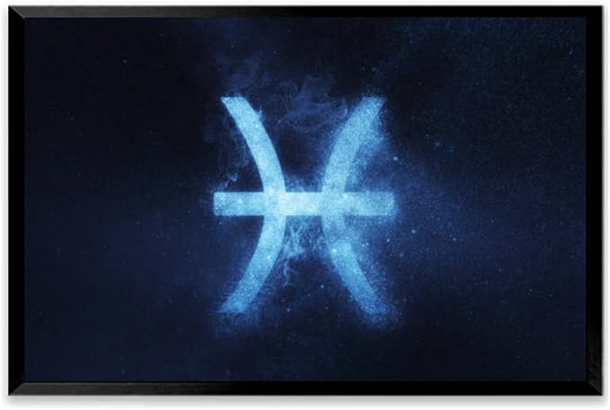 Black Framed Canvas Wall Art Decor for Living Room Bedroom Kitchen Bathroom Office Artwork Painting Pisces Zodiac Sign Abstract night sky print picture poster 8x12 - Pisces Canvas for men