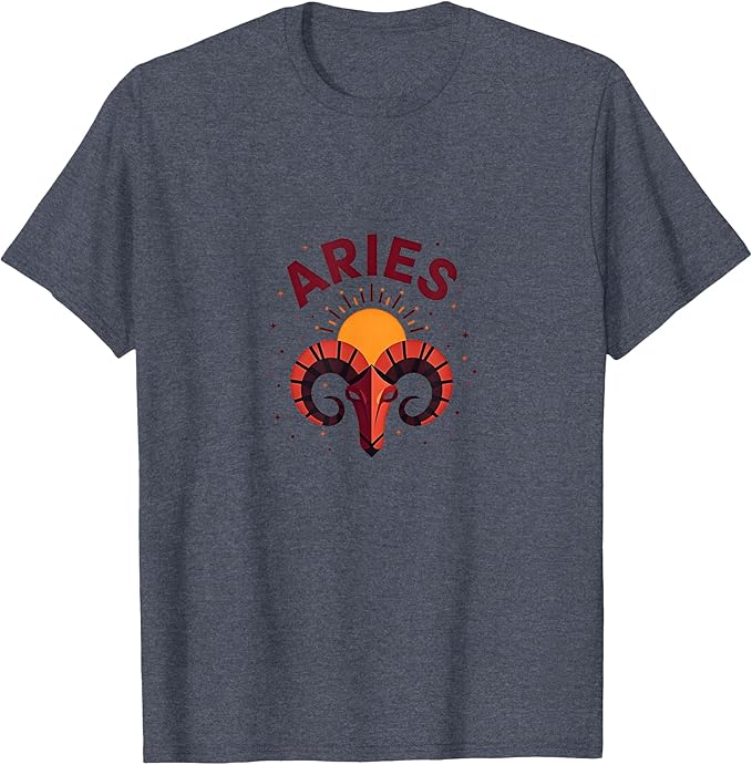 Aries Zodiac Sun Ram Astrology Print Cosmic Wall T-Shirt - Aries T-Shirt for men