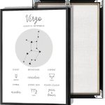 Virgo Canvas Posters Horoscope Astrology Aesthetic Wall Art Minimalist Zodiac Sign And Planet Aesthetic Prints Painting For Living Room Bedroom Office Wall Decor 12x16in Unframed - Virgo Poster for men