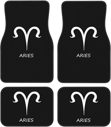 Aries Sign Floor Mats for Cars, All-Weather Car Mats, Fit Automotive Floor Mats for Cars Trucks SUV, Universal Floor Liner Car Accessories - Aries Car Floor Mat for men