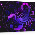 Feelyou Scorpio Canvas Wall Art for Living Room Bedroom 19"x38" Constellations Large Artwork for Kids Boys Girls 12 Horoscope Astrology Wall Paintings Bohemian Exotic Style Pictures Home Decor - Scorpio Canvas for men