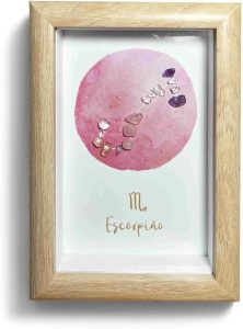 Scorpio Crystals Gift, Zodiac Sign Decor Gifts, Natural Crystal Zodiac Painting for Wall Art, Home Decor, Christmas Holiday Gift, Birthday Gift for Women, Friend, Bed Room, Living Room - Scorpio Products for men