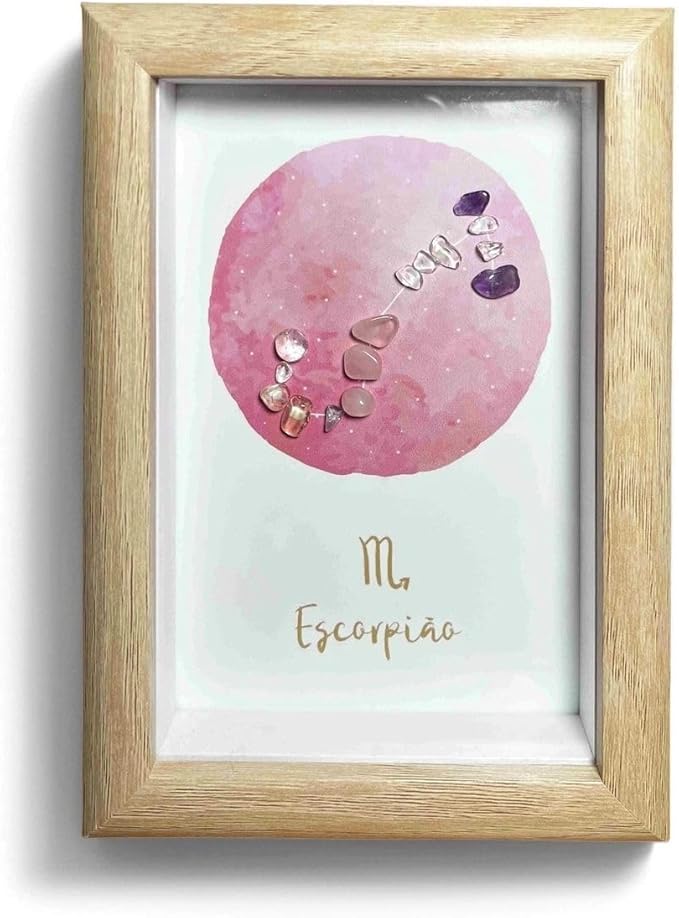 Scorpio Crystals Gift, Zodiac Sign Decor Gifts, Natural Crystal Zodiac Painting for Wall Art, Home Decor, Christmas Holiday Gift, Birthday Gift for Women, Friend, Bed Room, Living Room - Scorpio Products for men