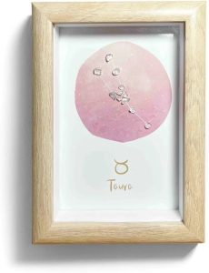 Taurus Crystals Gift, Zodiac Sign Decor Gifts, Natural Crystal Zodiac Painting for Wall Art, Home Decor, Christmas Holiday Gift, Birthday Gift for Women, Friend, Bed Room, Living Room - Taurus for men