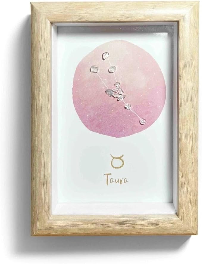Taurus Crystals Gift, Zodiac Sign Decor Gifts, Natural Crystal Zodiac Painting for Wall Art, Home Decor, Christmas Holiday Gift, Birthday Gift for Women, Friend, Bed Room, Living Room - Taurus for men