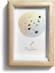 Sagittarius Crystals Gift, Zodiac Sign Decor Gifts, Natural Crystal Zodiac Painting for Wall Art, Home Decor, Christmas Holiday Gift, Birthday Gift for Women, Friend, Bed Room, Living Room - Sagittarius Home Decor for men