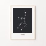lalelaa Virgo Zodiac Print Constellation Star Sign Modern Geometric Poster Astrology Instant - Virgo Poster for men