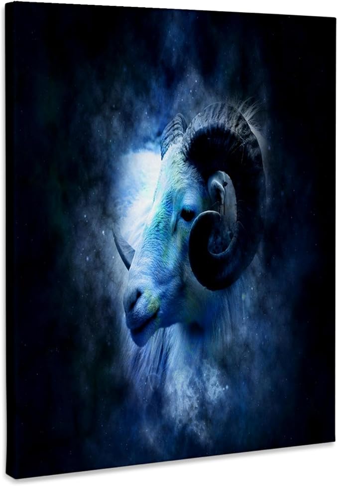 3dRose, Image of Blue Aries Sign For March And April, Museum Grade Canvas Wrap 16x20 - Aries Canvas for men