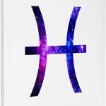 3dRose, Pisces glyph horoscope symbol - purple zodiac astrological star sign, Museum Grade Canvas Wrap 16x20 - Pisces Canvas for men