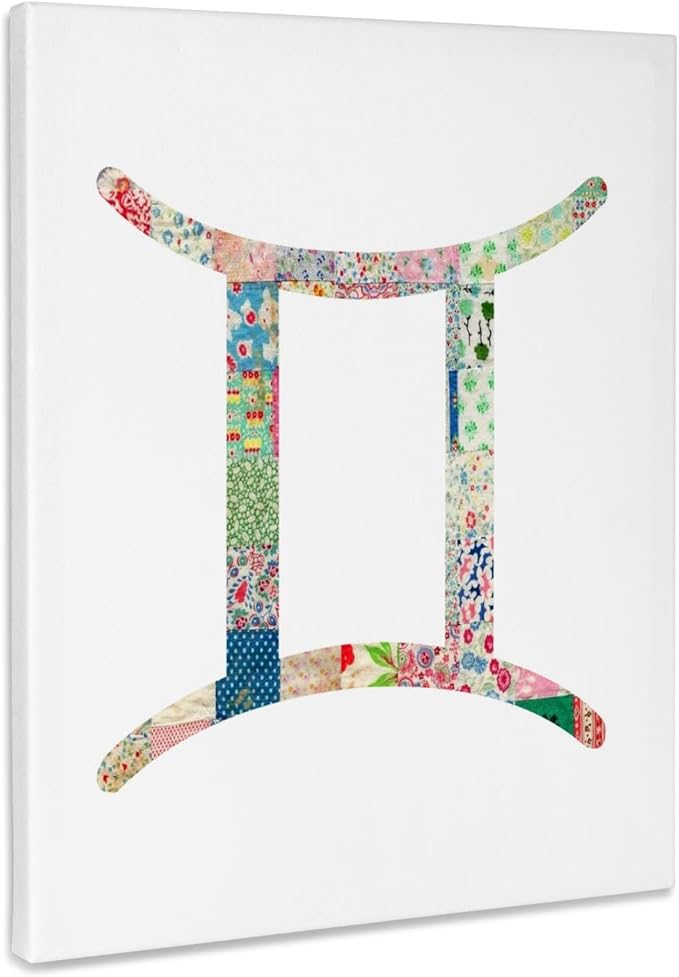 3dRose, Gemini symbol colorful girly design - pastel horoscope zodiac sign, Museum Grade Canvas Wrap 16x20 - Gemini Canvas for men