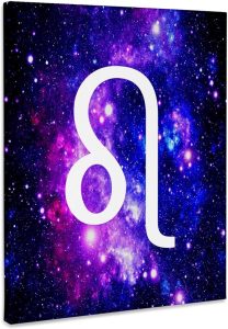 3dRose, Leo star sign on purple space background lion zodiac horoscope symbol, Museum Grade Canvas Wrap 16x20 - Leo Canvas for men