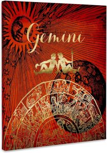 3dRose, Gemini Symbol Astrology Wheel Zodiac Sign Horoscope, Museum Grade Canvas Wrap 16x20 - Gemini Canvas for men