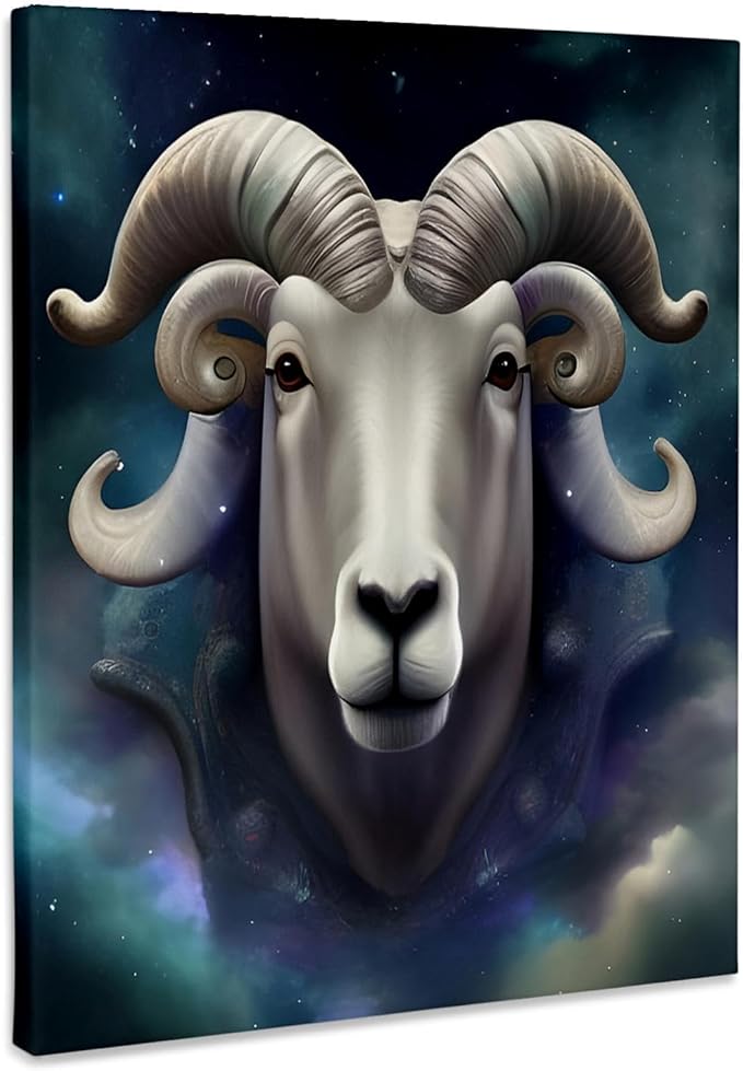 3dRose, A dreamy looking ram that can represent the Aries sign., Museum Grade Canvas Wrap 16x20 - Aries Canvas for men