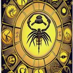 3dRose, Zodiac Sign Scorpio In Black, Yellow Colors. Created By AI for you, Museum Grade Canvas Wrap 16x20 - Scorpio Canvas for men