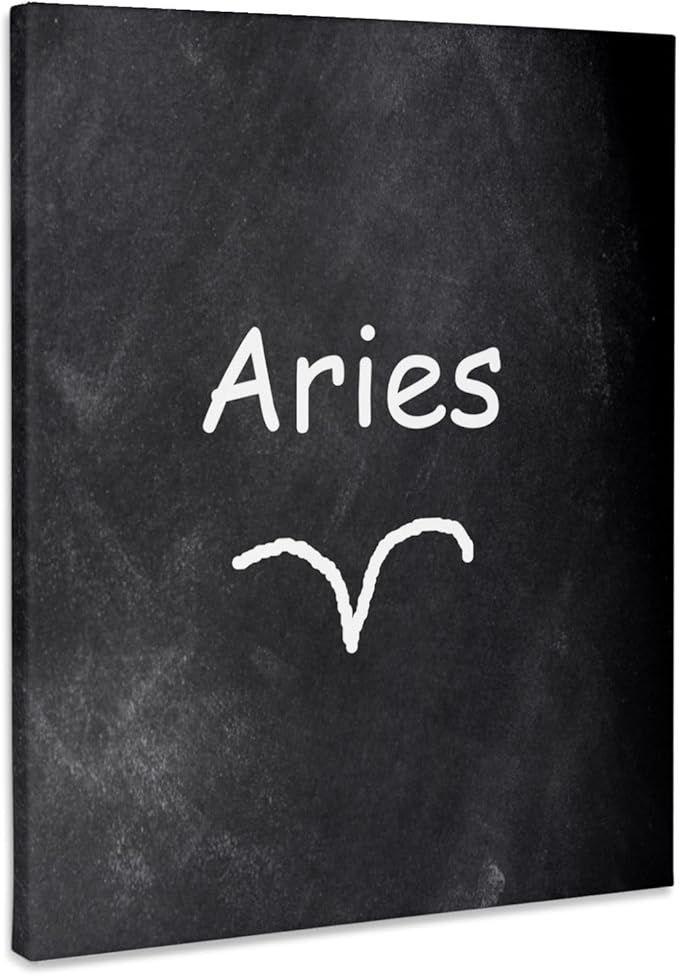 3dRose, Aries Symbol Zodiac Sign Horoscope Chalkboard Design, Museum Grade Canvas Wrap 16x20 - Aries Canvas for men