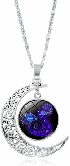 Necklace for Women 12 Constellation Moon Style Fashion Pendants Necklaces Chain Womens Necklace Accessories Jewelry Gifts - Aries Necklace for men