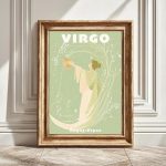 Bivetuk Virgo Astrology Art Print Pastel Wall Zodiac Decor Horoscope Poster Gift Home Instant Celestial - Virgo Poster for men