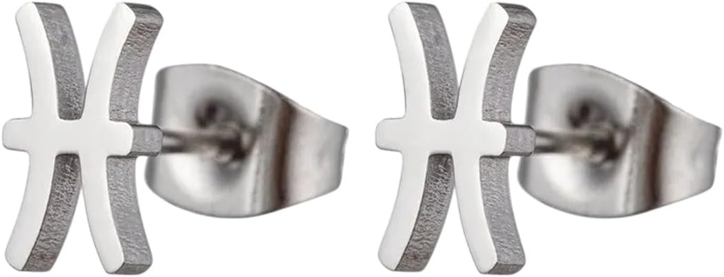 New 2026 12 Constellation Stud Earrings For Women Zodiac Sign Astrology Jewelry Leo Aries Scorpio Ear Cartilage Female Birthday Gift Fashion Accessories Creative - Aries Earrings for men