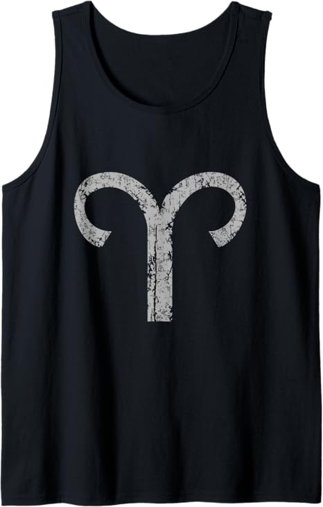 Zodiac Sign Aries (Vintage Gray) Aries Tank Top - Aries T-Shirt for men