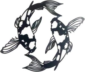 Metal Pisces Wall Art Versatile for Indoor and Outdoor Charming Iron Art Wall Decoration Modern Minimalist Bedroom Wall Hanging - Pisces Canvas for men
