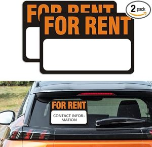 2PCS for Rent Sign Car Stickers, Car Decals, 12" x 8" Premium Self-Adhesive Vinyl Sale Sign Decals, Weatherproof Self-Adhesive Stickers for Garages Home Boats Large Space for Handwriting - Scorpio Sticker for men