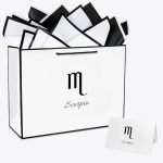 Kecorax Scorpio Birthday Gift Bags with Zodiac Signs, 13.4" Large Gift Bags with Tissue Papers and Greeting Card for Birthday, Weddings and Constellation Theme Party - Scorpio Products for men