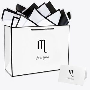 Kecorax Scorpio Birthday Gift Bags with Zodiac Signs, 13.4" Large Gift Bags with Tissue Papers and Greeting Card for Birthday, Weddings and Constellation Theme Party - Scorpio Products for men